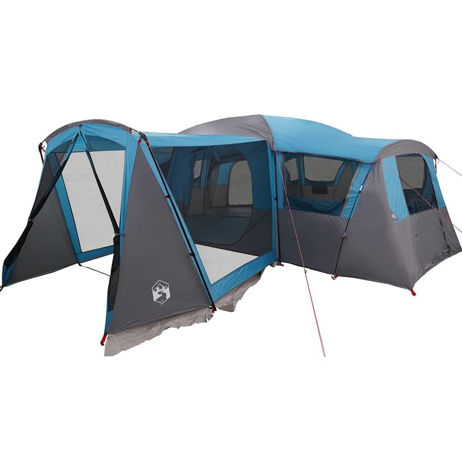 Gezinstent met dak met opslag Blauw en Grijs 745 x 700 x 217 cm