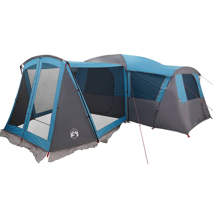 Gezinstent met dak met opslag Blauw en Grijs 745 x 700 x 217 cm