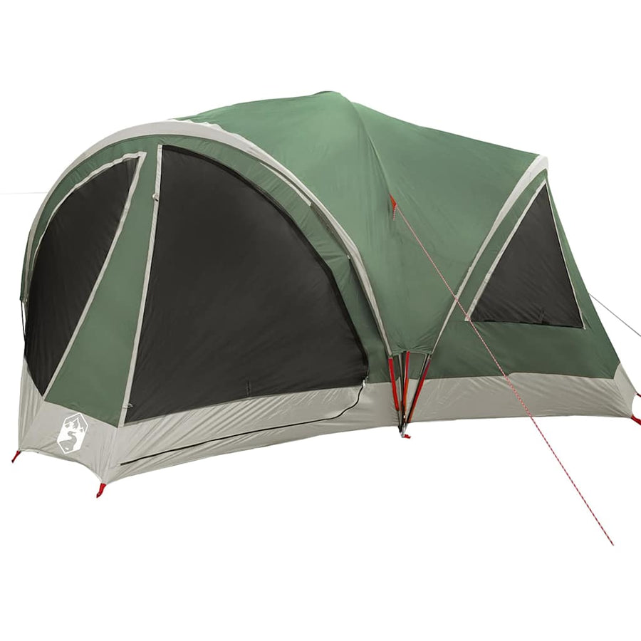 Gezinstent met dak met opslag Groen en Grijs 460 x 430 x 214 cm