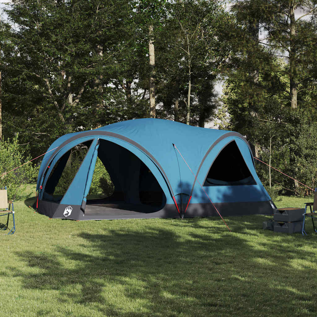 Gezinstent met dak met opslag Blauw en Grijs 460 x 430 x 214 cm