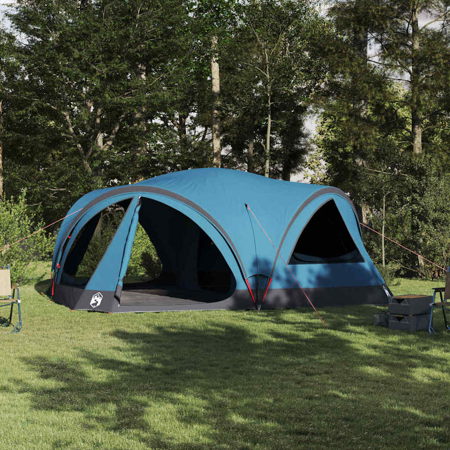 Gezinstent met dak met opslag Blauw en Grijs 460 x 430 x 214 cm