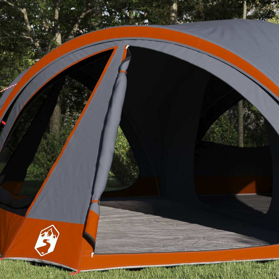 Gezinstent met dak Grijs en Oranje 460 x 430 x 214 cm