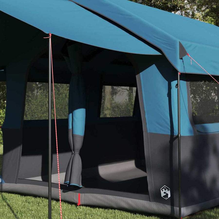 Gezinstent met dak met opslag Blauw en Grijs 324 x 255 x 230 cm