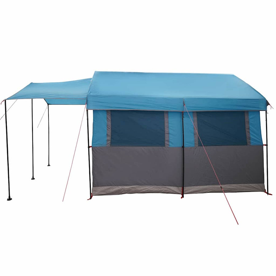 Gezinstent met dak met opslag Blauw en Grijs 324 x 255 x 230 cm