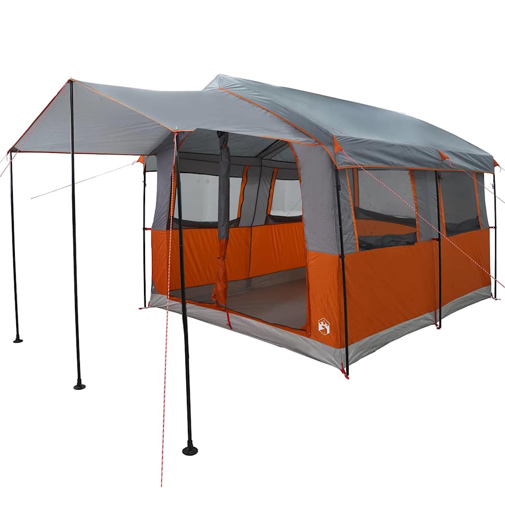 Gezinstent met dak Grijs en Oranje 324 x 255 x 230 cm