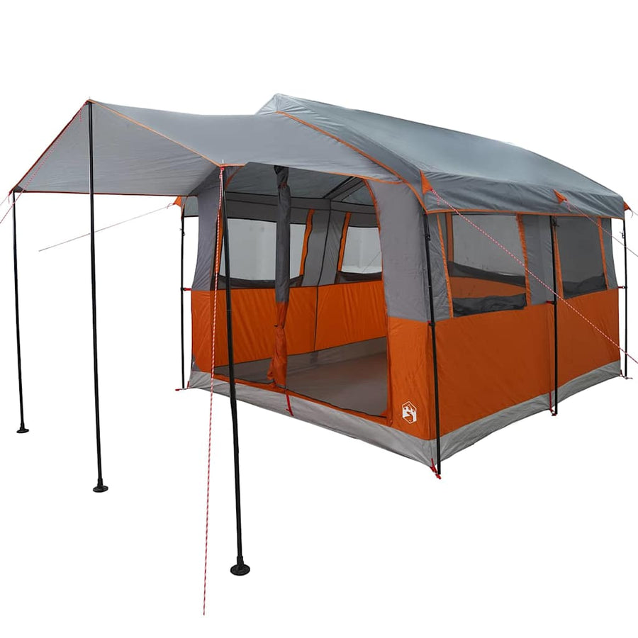 Gezinstent met dak Grijs en Oranje 324 x 255 x 230 cm