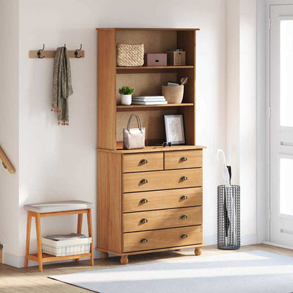 Hutch ASKIM Honing Wax 91 x 40 x 200,5 cm Massief grenenhout