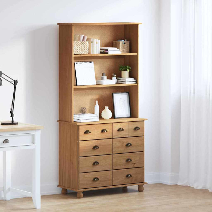 Hutch ASKIM Honing Wax 91 x 40 x 184 cm Massief grenenhout