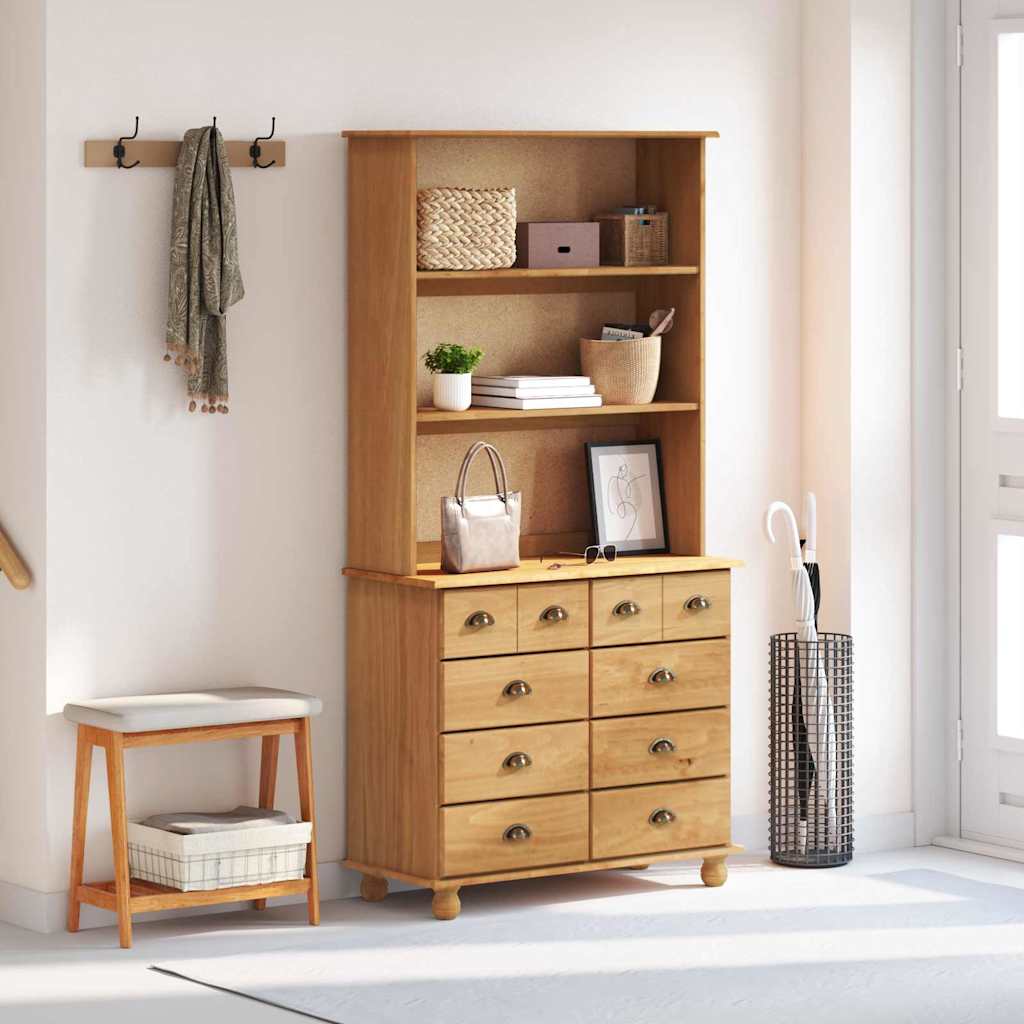 Hutch ASKIM Honing Wax 91 x 40 x 184 cm Massief grenenhout