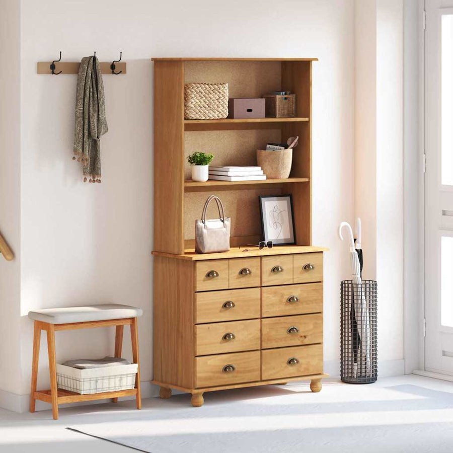 Hutch ASKIM Honing Wax 91 x 40 x 184 cm Massief grenenhout