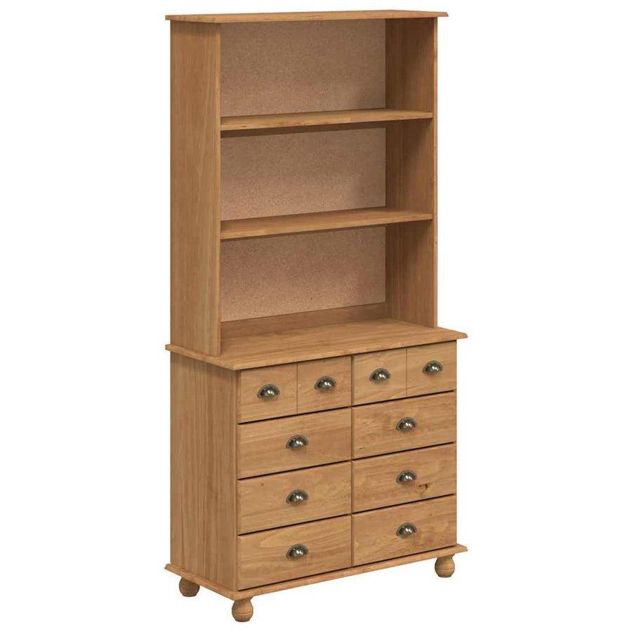 Hutch ASKIM Honing Wax 91 x 40 x 184 cm Massief grenenhout