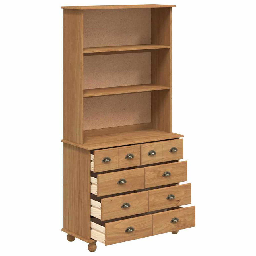 Hutch ASKIM Honing Wax 91 x 40 x 184 cm Massief grenenhout