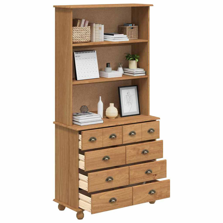 Hutch ASKIM Honing Wax 91 x 40 x 184 cm Massief grenenhout