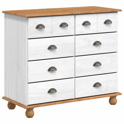 Hutch met lade ASKIM Wit 91 x 40 x 184 cm Massief grenenhout