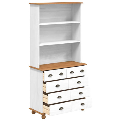 Hutch met lade ASKIM Wit 91 x 40 x 184 cm Massief grenenhout