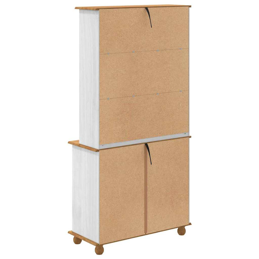 Hutch met lade ASKIM Wit 91 x 40 x 184 cm Massief grenenhout