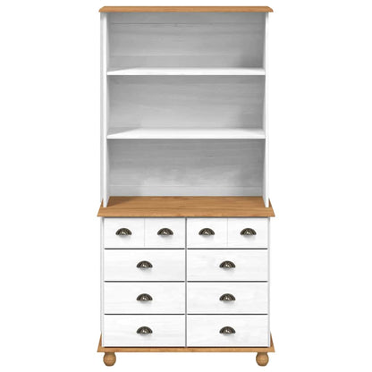 Hutch met lade ASKIM Wit 91 x 40 x 184 cm Massief grenenhout