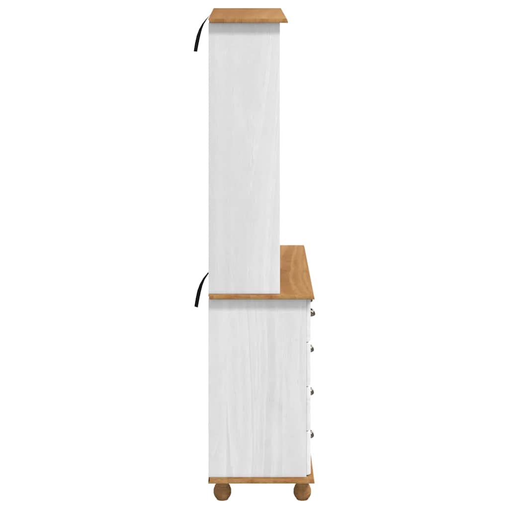 Hutch met lade ASKIM Wit 91 x 40 x 184 cm Massief grenenhout