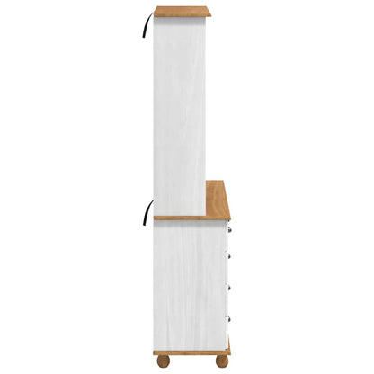 Hutch met lade ASKIM Wit 91 x 40 x 184 cm Massief grenenhout