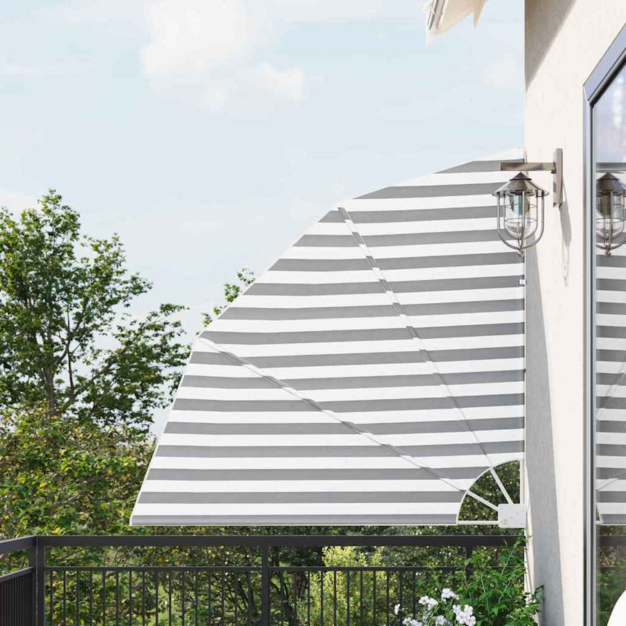 Balkon Privacy Scherm Antraciet en wit 140 x 140 cm Stof