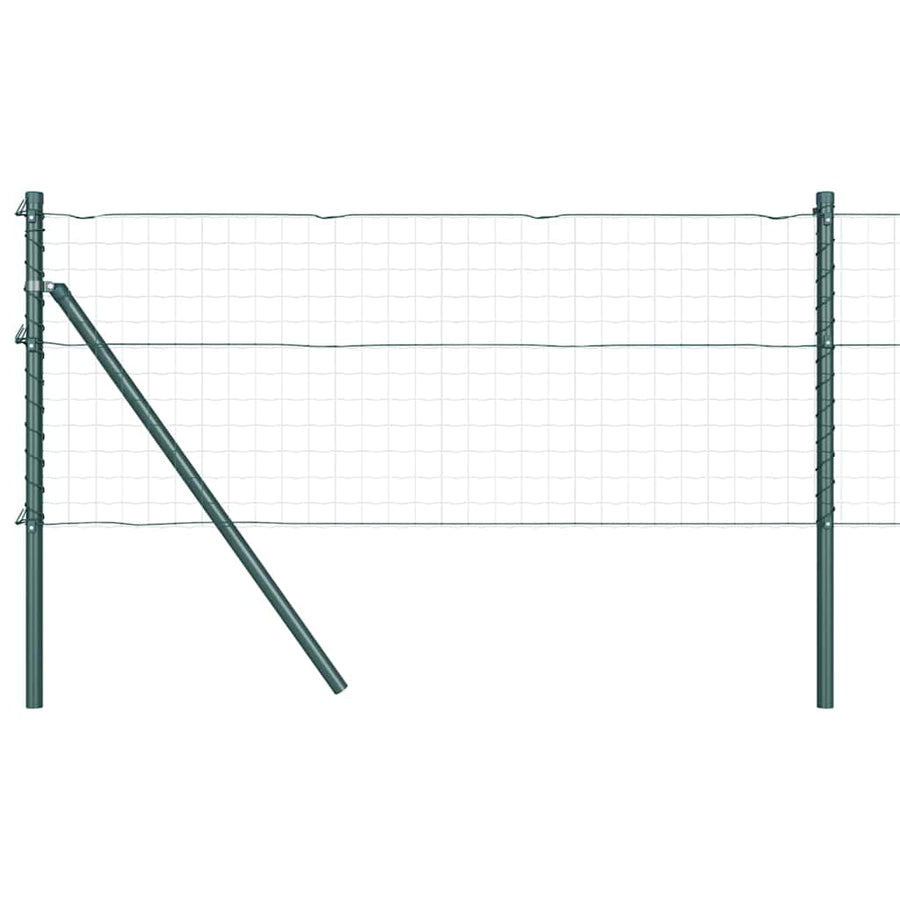 Afrasteringspaal 13 pcs Groen Staal