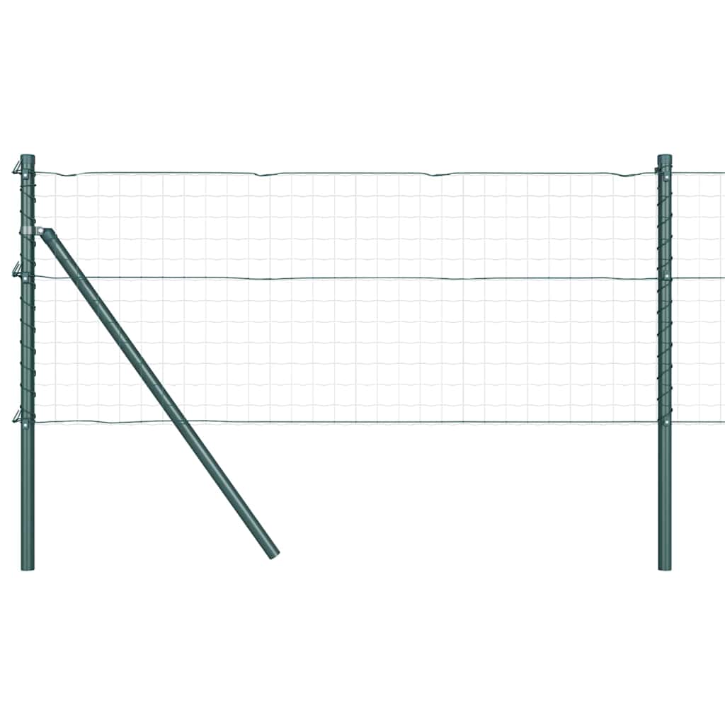 Afrasteringspaal 13 pcs Groen Staal