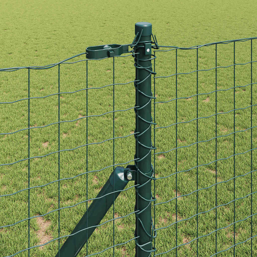 Afrasteringspaal 13 pcs Groen Staal