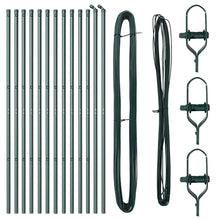 Afrasteringspaal 13 pcs Groen Staal