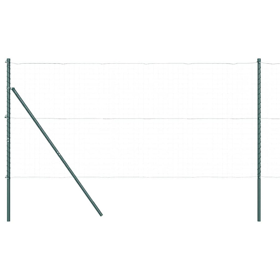 Afrasteringspaal 7 pcs Groen Staal