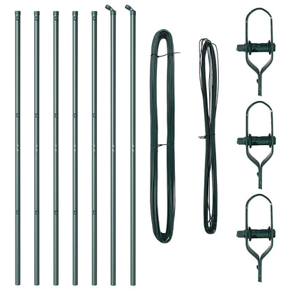Afrasteringspaal 7 pcs Groen Staal