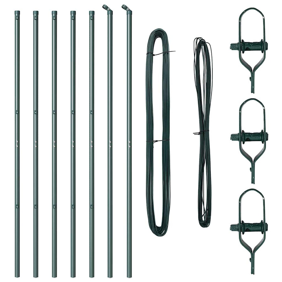 Afrasteringspaal 7 pcs Groen Staal