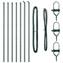 Afrasteringspaal 7 pcs Groen Staal