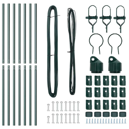 Afrasteringspaal 7 pcs Groen Staal