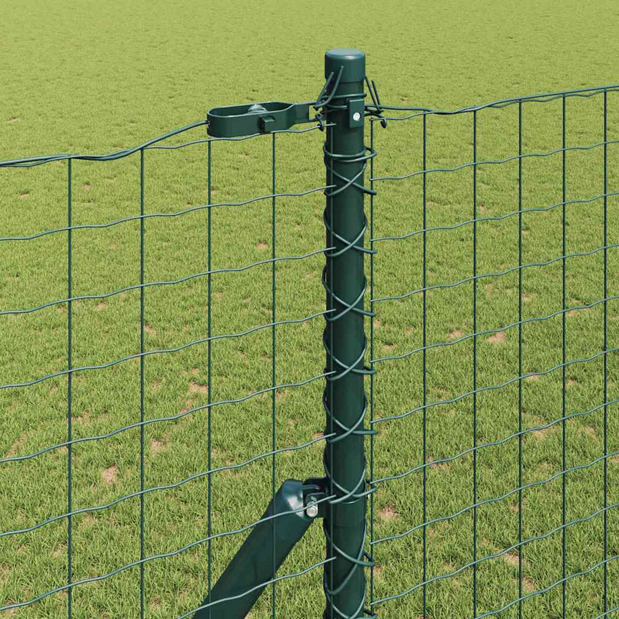 Afrasteringspaal 13 pcs Groen Staal