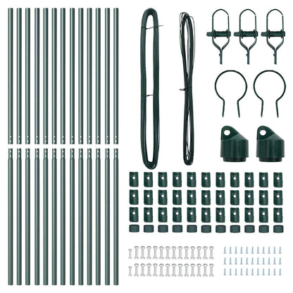 Afrasteringspaal 13 pcs Groen Staal