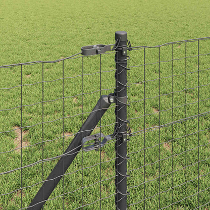 Afrasteringspaal 13 pcs Grijs Staal
