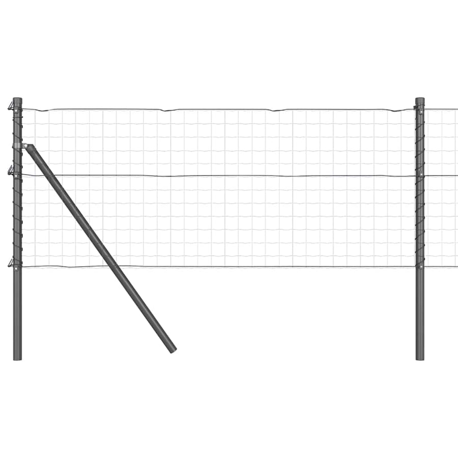 Afrasteringspaal 13 pcs Grijs Staal