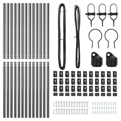 Afrasteringspaal 13 pcs Grijs Staal