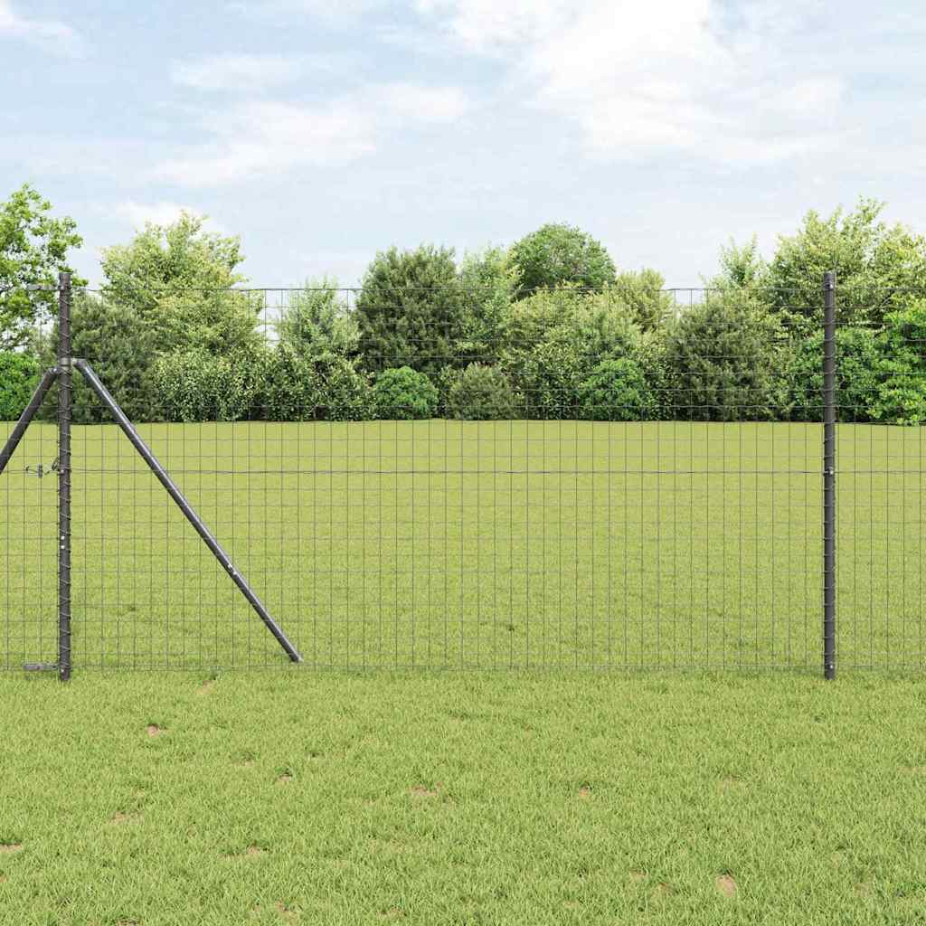 Afrasteringspaal 13 pcs Grijs Staal