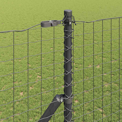 Afrasteringspaal 7 pcs Grijs Staal