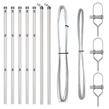 Afrasteringspaal 7 pcs Zilver Staal