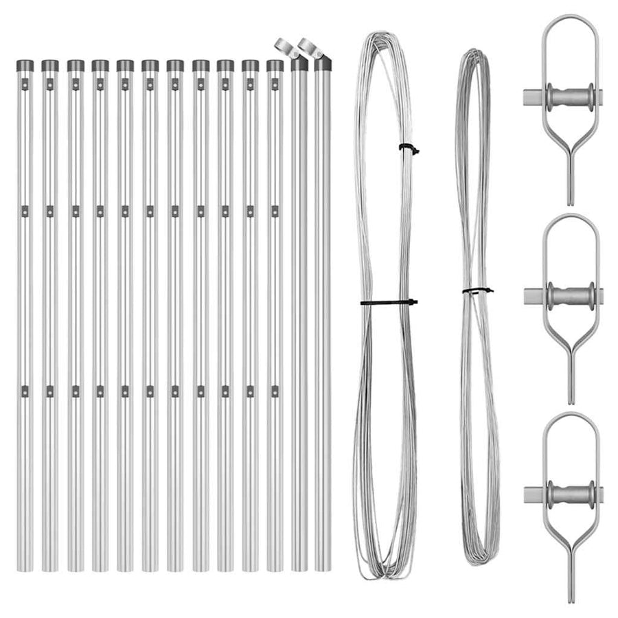 Afrasteringspaal 13 pcs Zilver Staal