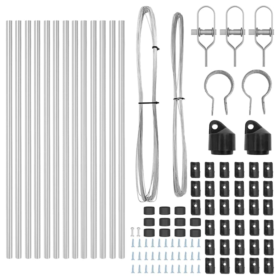 Afrasteringspaal 13 pcs Zilver Staal