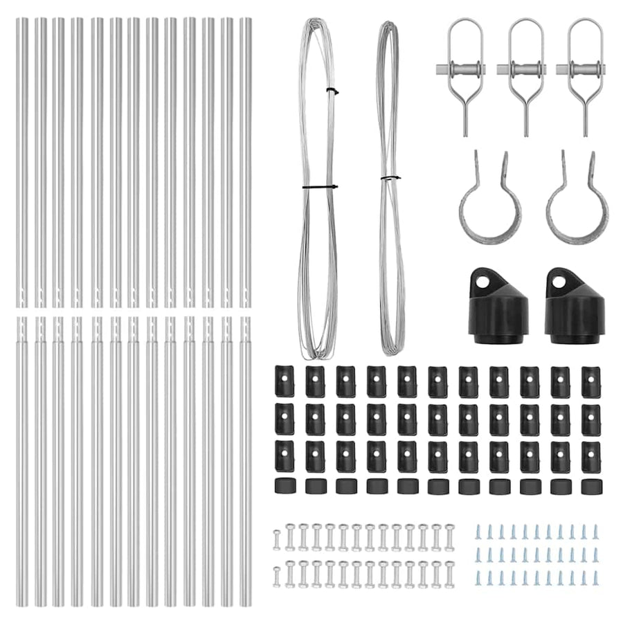 Afrasteringspaal 13 pcs Zilver Staal