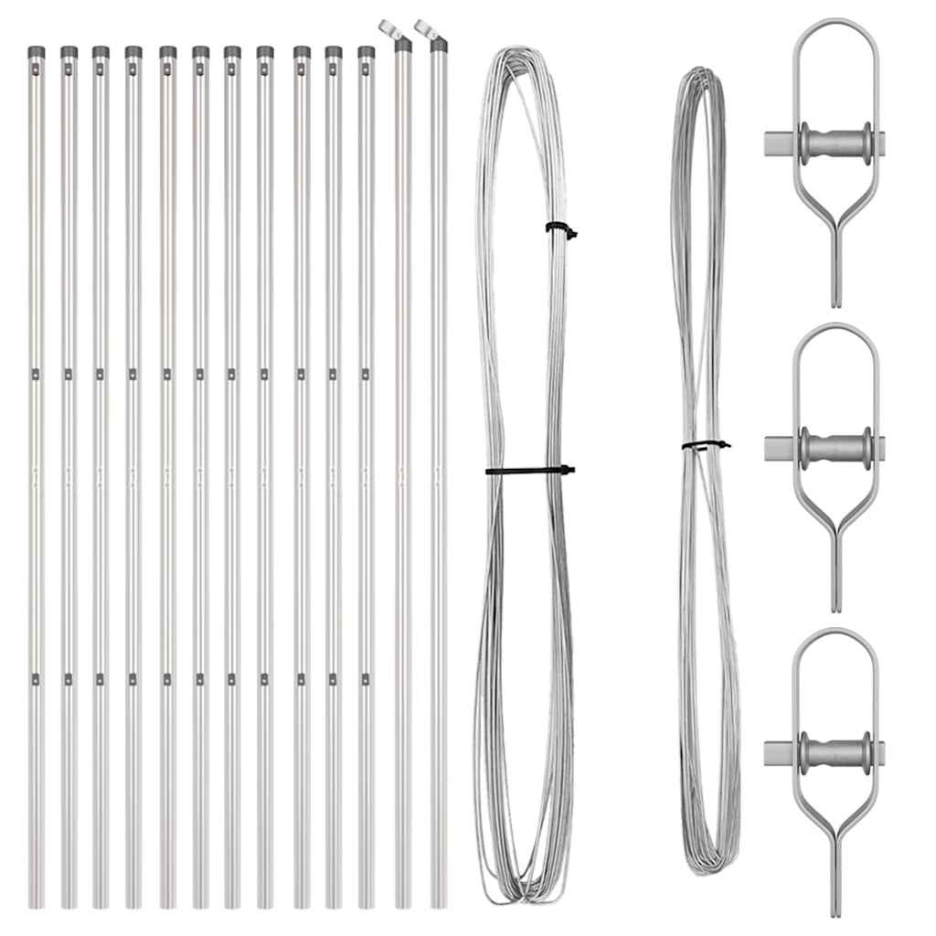 Afrasteringspaal 13 pcs Zilver Staal