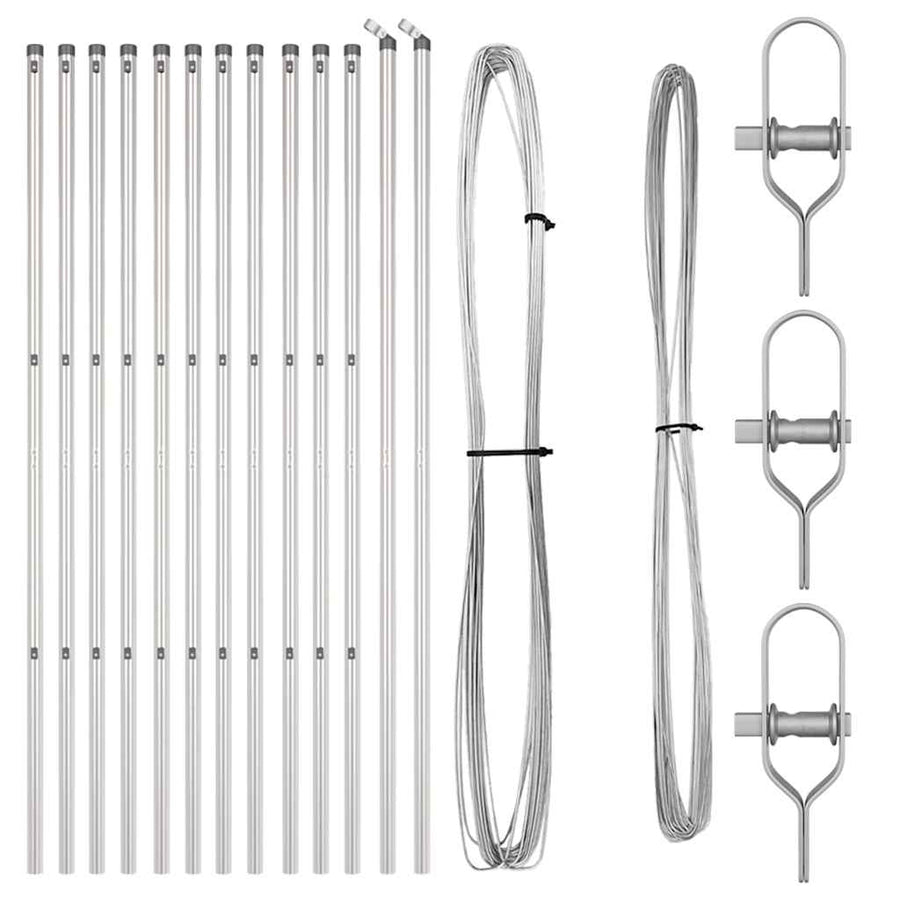 Afrasteringspaal 13 pcs Zilver Staal