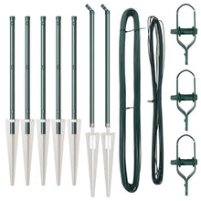Afrasteringspaal 7 pcs Groen Staal