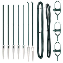 Afrasteringspaal 7 pcs Groen Staal