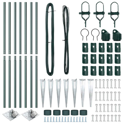 Afrasteringspaal 7 pcs Groen Staal
