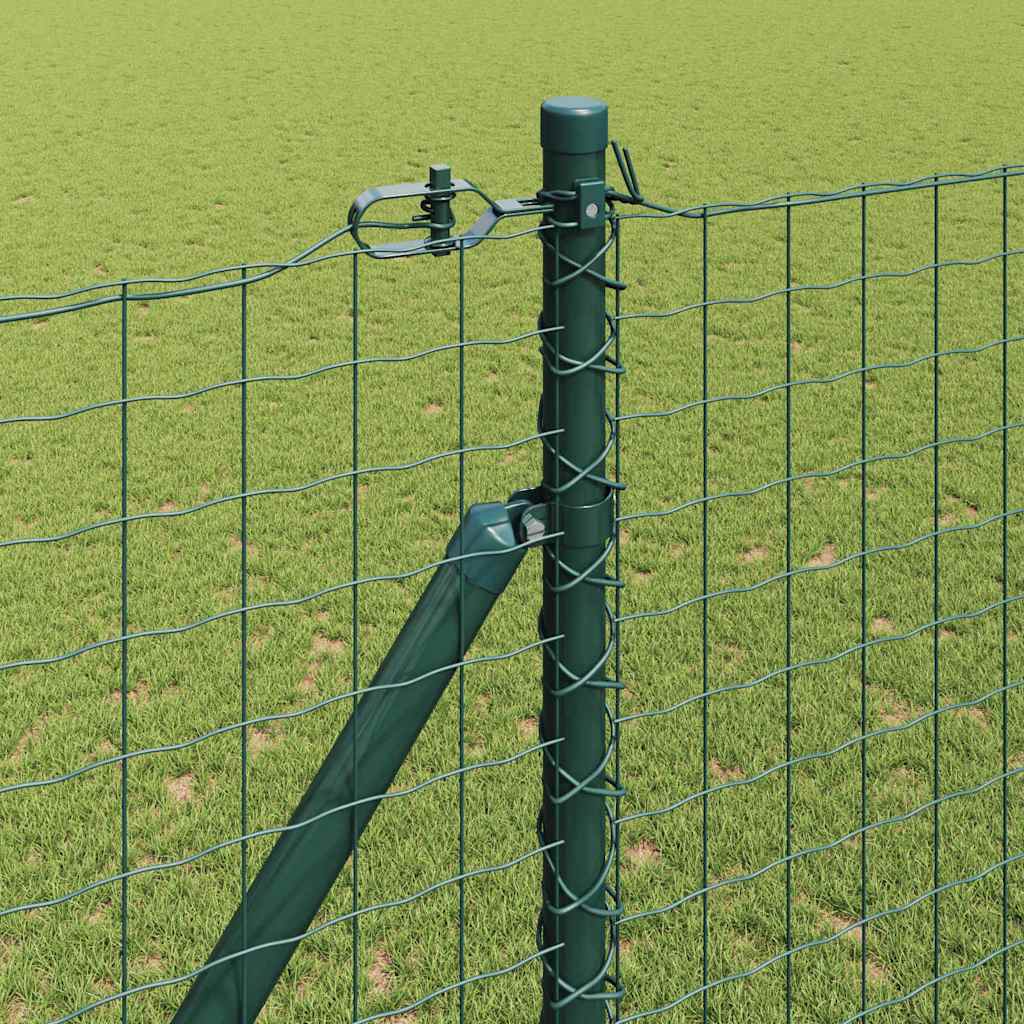 Afrasteringspaal 13 pcs Groen Staal